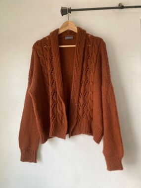 Wooden Ships S Wool Blend Knit Open Front Sweater